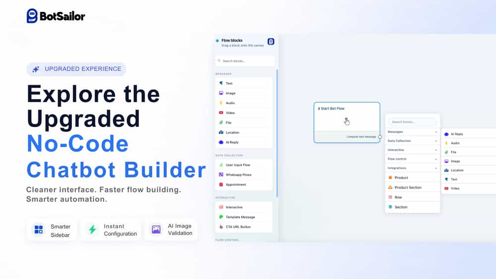 Explore the Upgraded No Code Chatbot Flow Builder