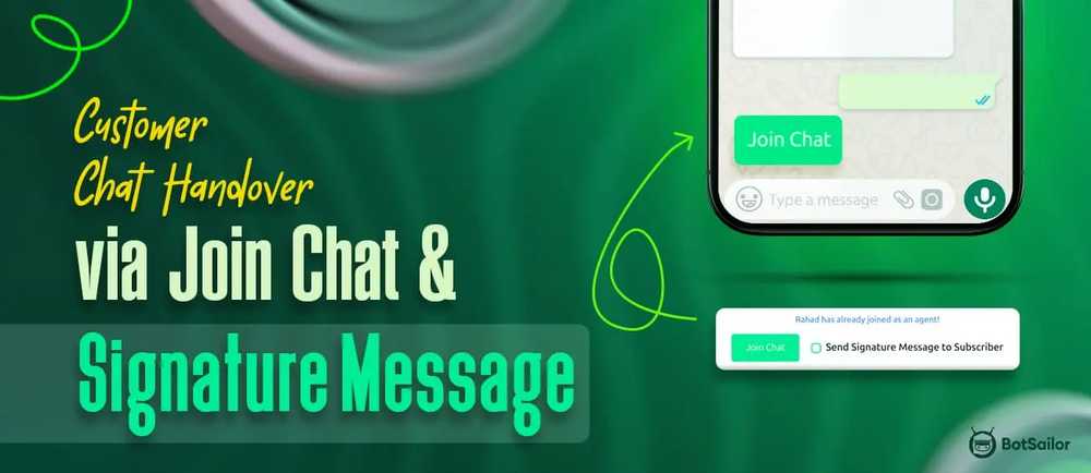 Customer Chat Handover via Join Chat & Signature Message