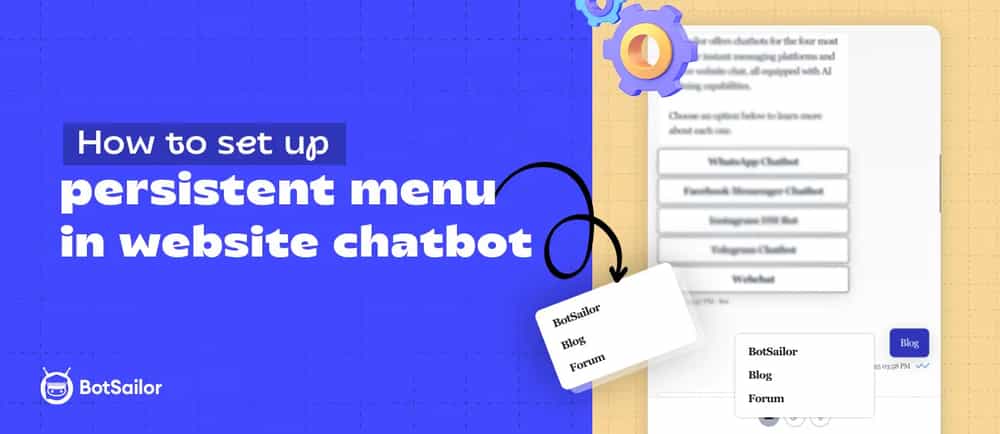How to set up persistent menu in website chatbot